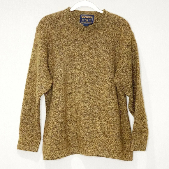 Woolrich Women’s Wool Blend Crewneck Sweater Size Large Saddle Mix Brown - Picture 1 of 6
